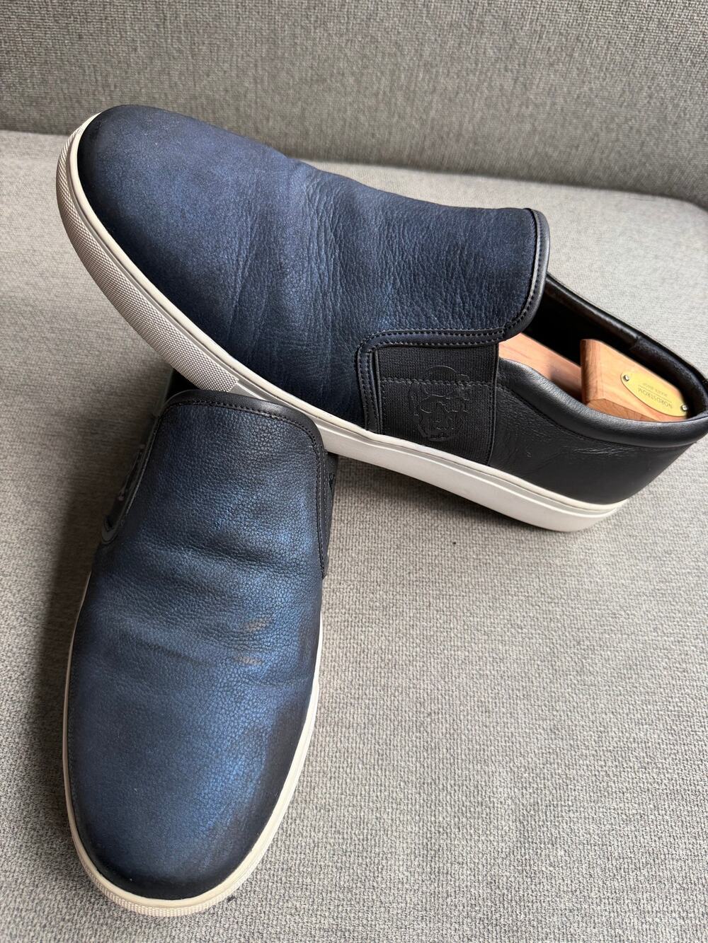 Robert Graham Men's 13 Navy Leather Lifestyle Sneakers Shoes RG5505S